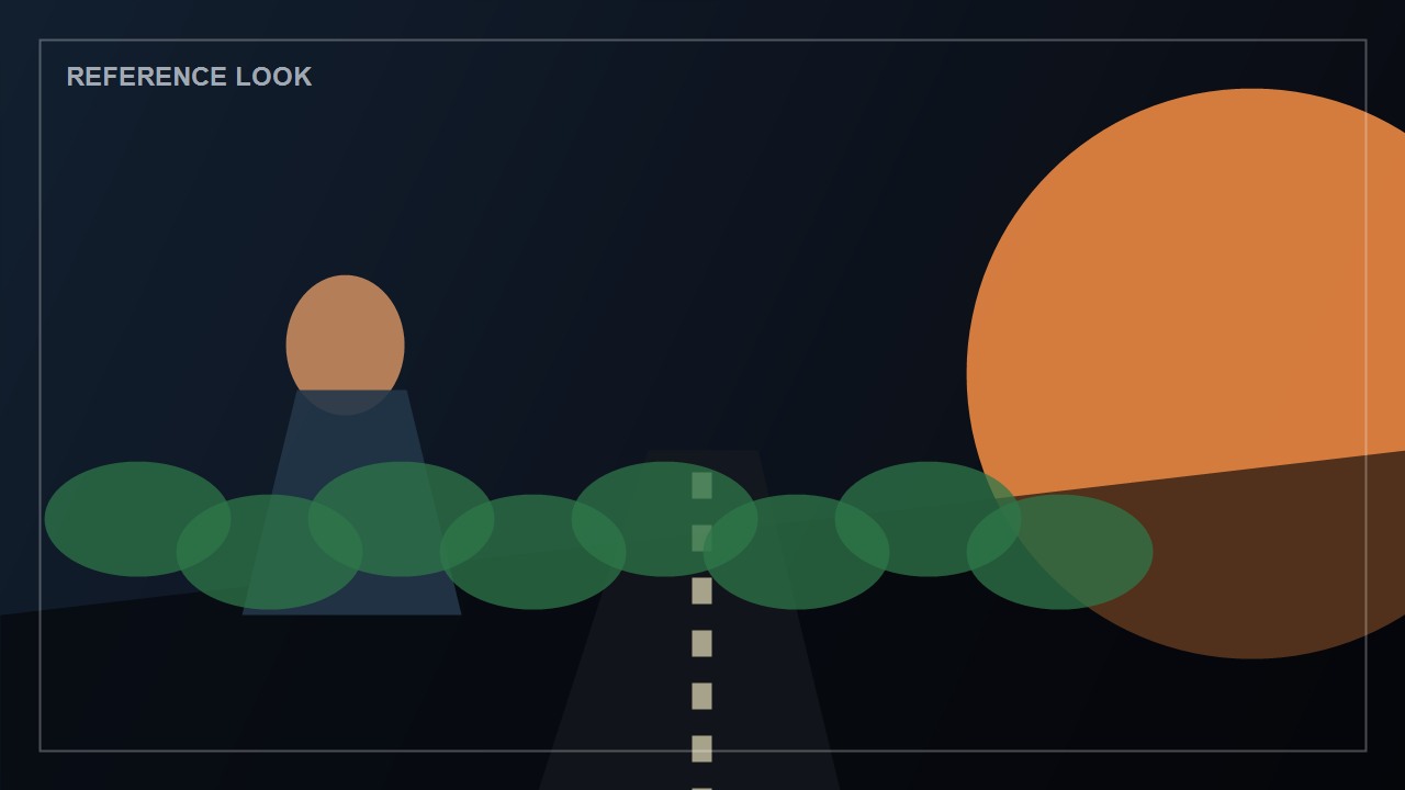 Stylized reference still used for the CineGrade demo
