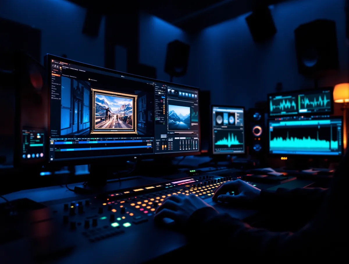 Colorist grading suite with broadcast scopes